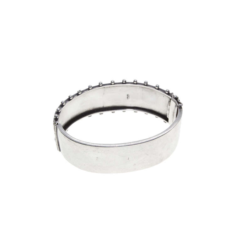 Bracelet - Sterling Hallmarked Georgion Canitille Cuff Bracelet (Similar to Filigree) - ML2705