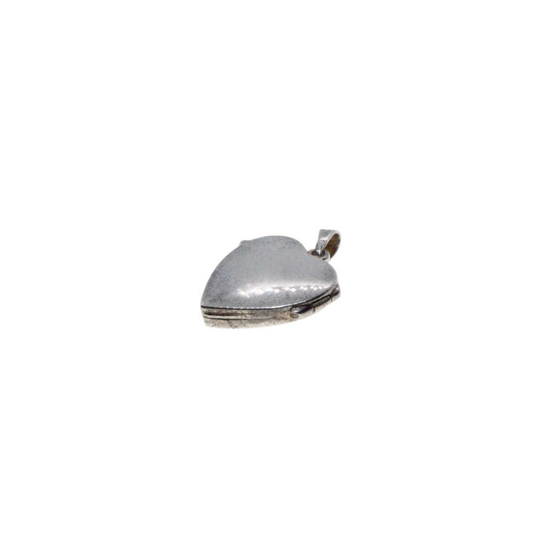 Pendant - Vintage 925 Silver Etched Heart Shaped Locket Pendant - ML2715
