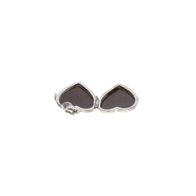 Pendant - Vintage 925 Silver Etched Heart Shaped Locket Pendant - ML2715