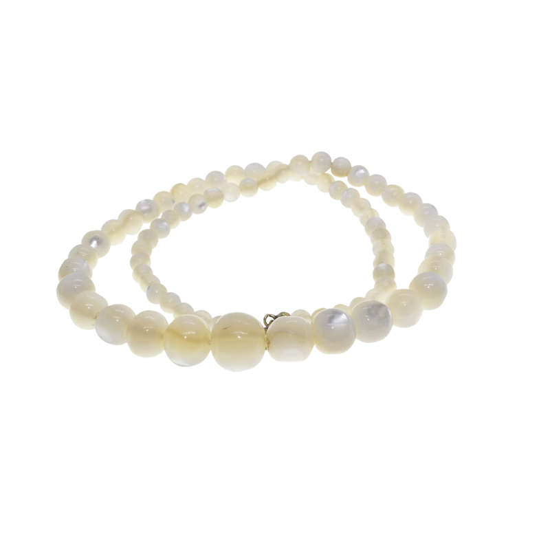 Necklace - Vintage Moonstone Beaded Necklace. (Semi-precious Crystal Stone) - ML2718