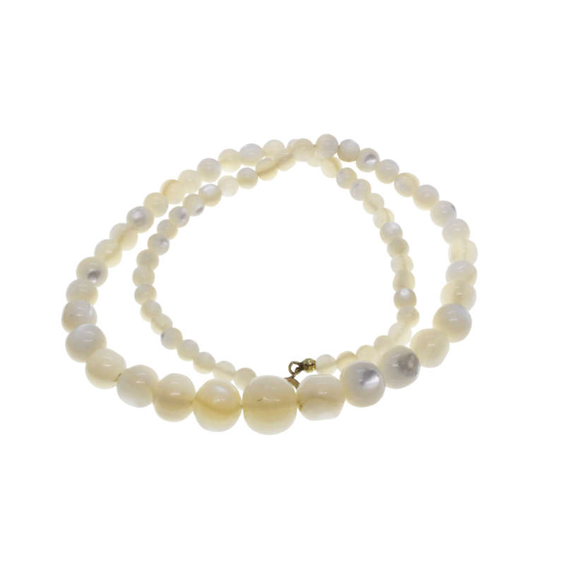 Necklace - Vintage Moonstone Beaded Necklace. (Semi-precious Crystal Stone) - ML2718