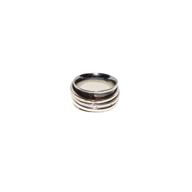 Ring - Silver/Gold Tone Fashion Spinner Ring - ML2728