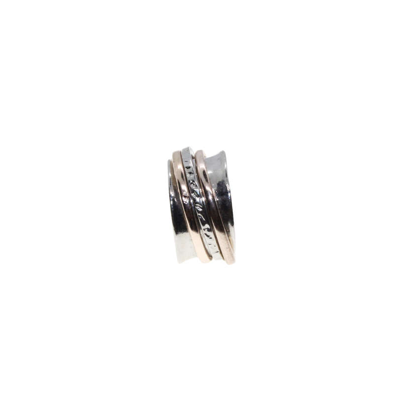 Ring - Silver/Gold Tone Fashion Spinner Ring - ML2728