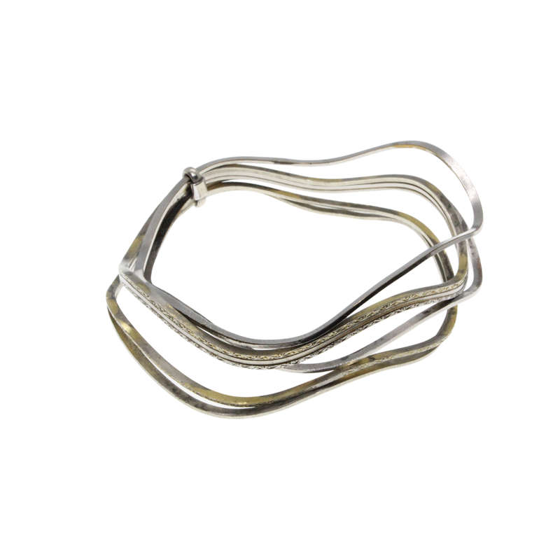 Bangles - Silver/Gold Tone x Vintage 7 Wavy Bangles - ML2746