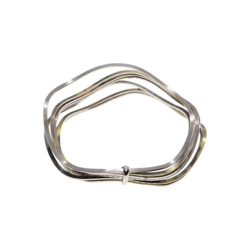 Bangles - Silver/Gold Tone x Vintage 7 Wavy Bangles - ML2746
