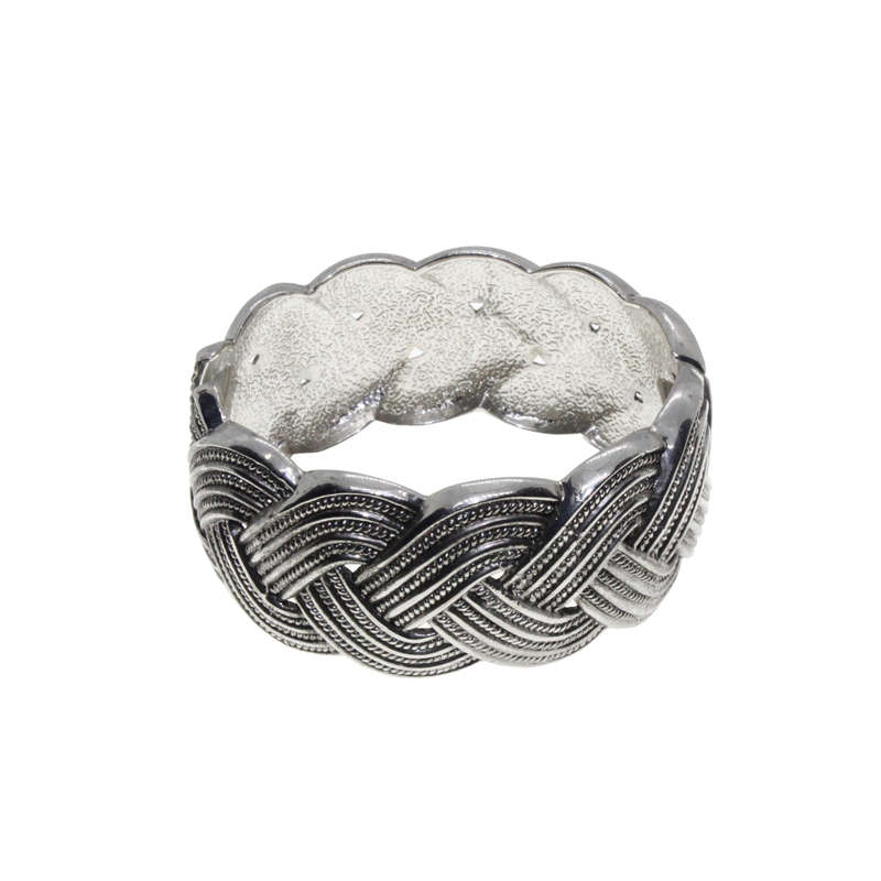 Bangle - Silver Tone Intertwined Design - ML2754