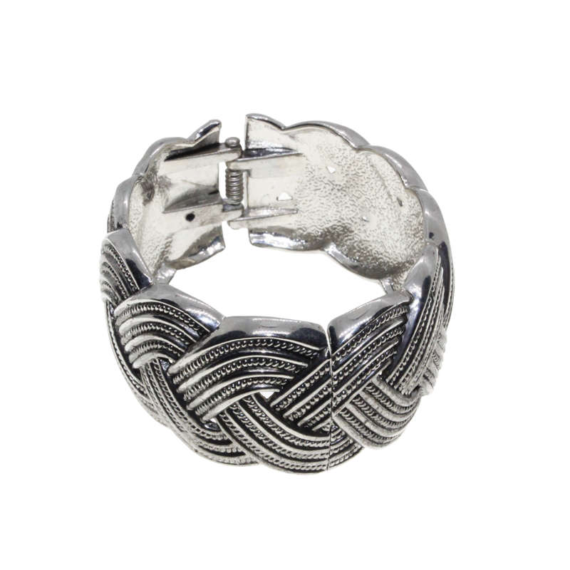 Bangle - Silver Tone Intertwined Design - ML2754