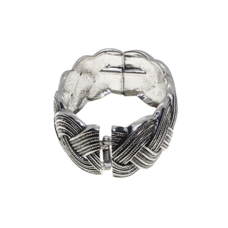 Bangle - Silver Tone Intertwined Design - ML2754