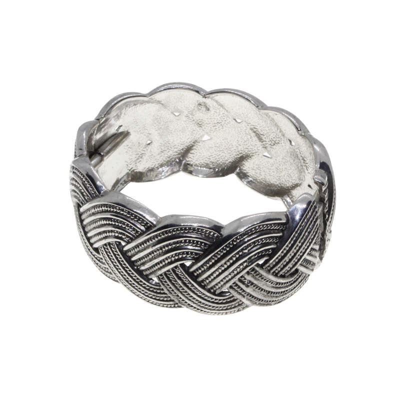 Bangle - Silver Tone Intertwined Design - ML2754