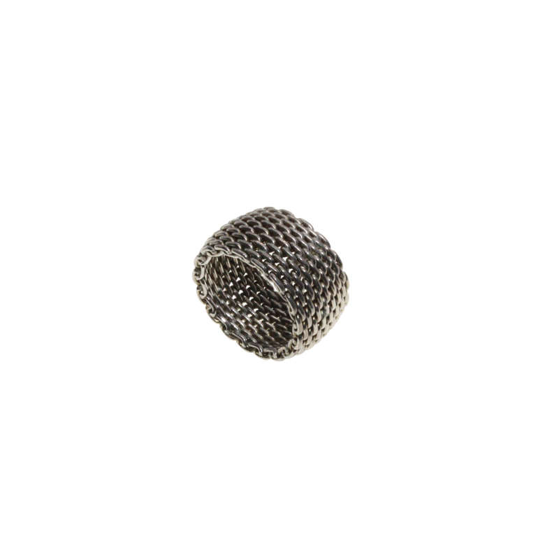 Ring - Silver Tone Vintage Mesh Design Ring - ML2768