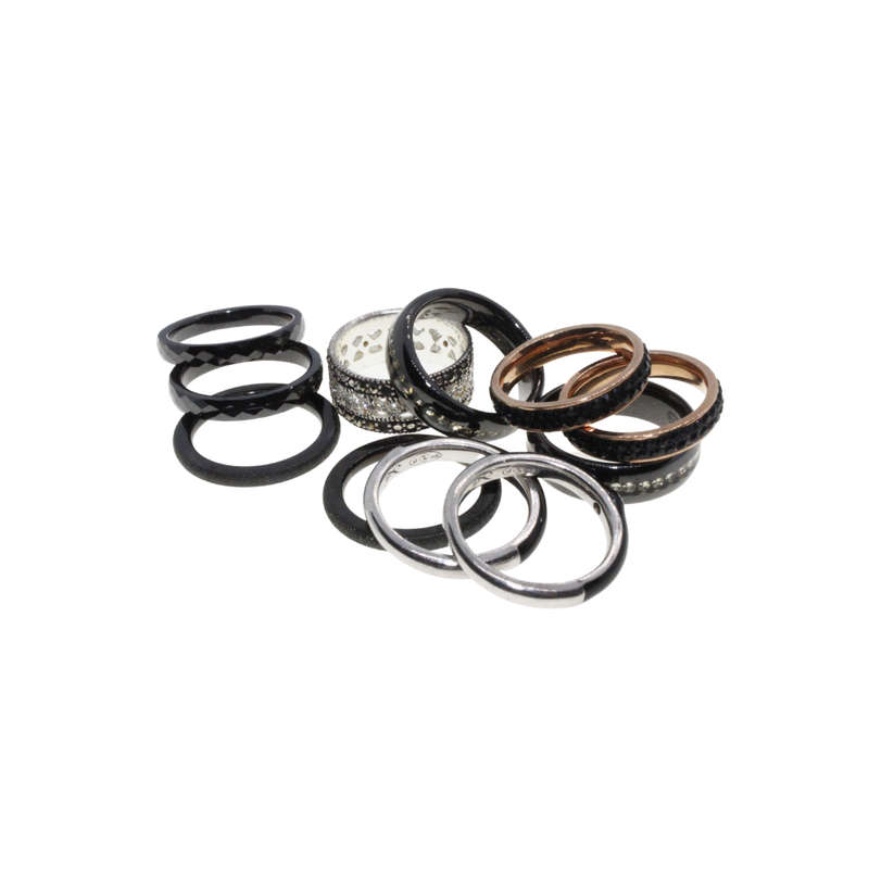 Ring - Gold and Silver Tone Diamante Assorted Rings. 11 Rings - ML2784
