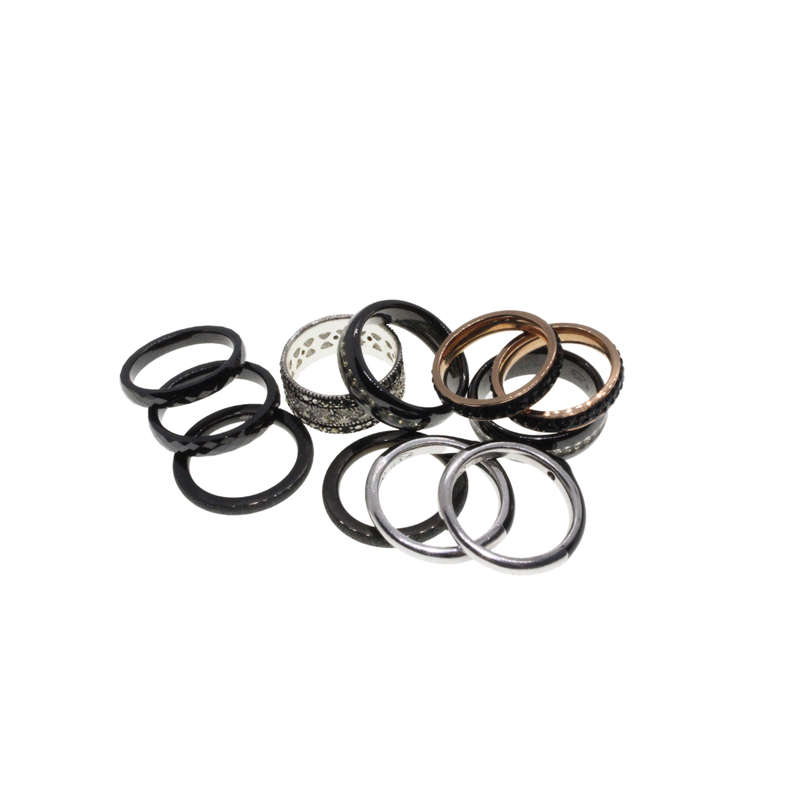 Ring - Gold and Silver Tone Diamante Assorted Rings. 11 Rings - ML2784