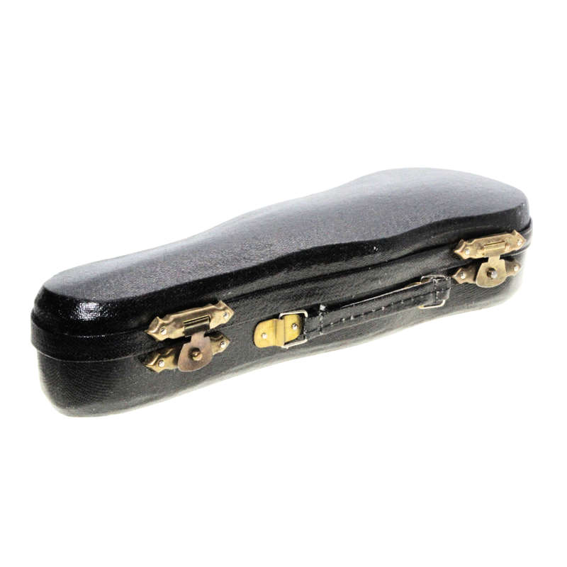 Antique Collectible - Authentic Miniature Violin and Bow. Black Case - ML2794