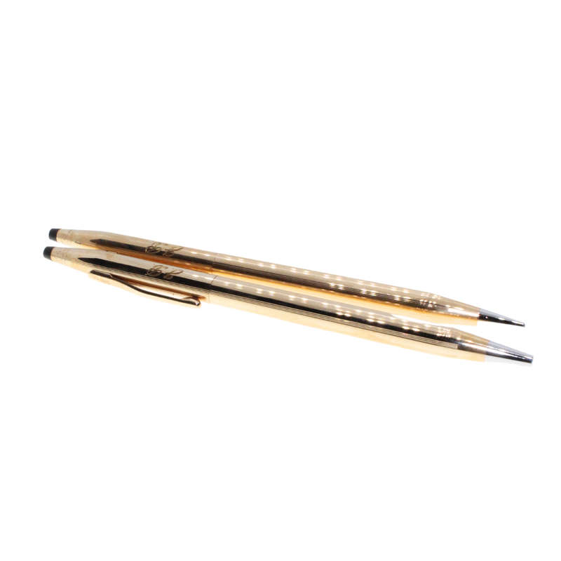 Antique - Vintage CROSS 14K Gold Rolled Pen and Pencil in Original Box - ML2798