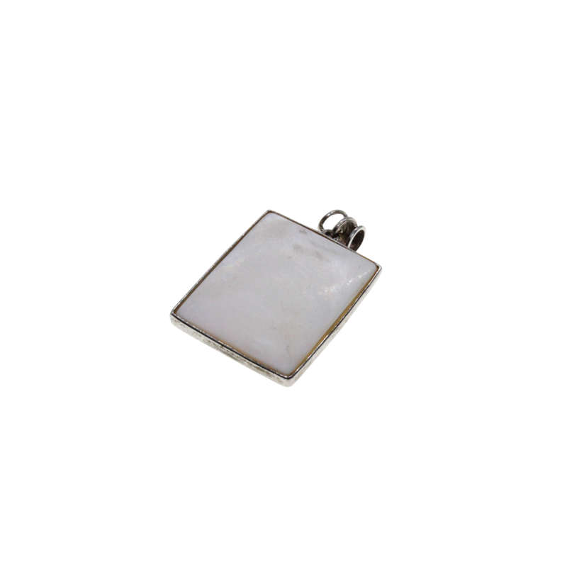 Pendant - 925 Silver Pendant, Silver Frame. Mother of Pearl back & front. Gem Stones - ML2803