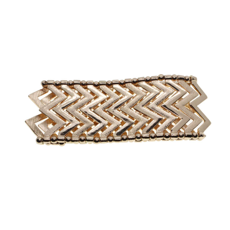 Bracelet - Gold Tone Aztec Design. Stretch Bracelet - ML2807