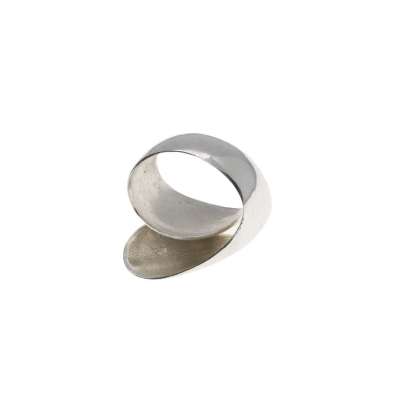 Ring - 925 Silver Cross Over Ring Heavy Band - ML2819