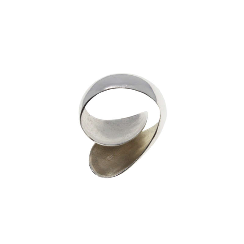 Ring - 925 Silver Cross Over Ring Heavy Band - ML2819