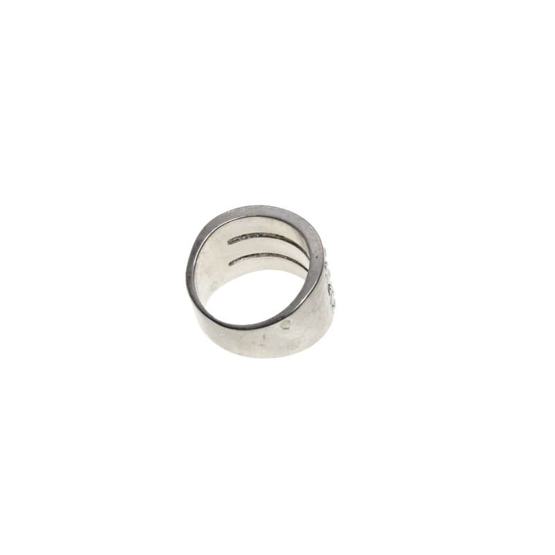 Ring - Silver Tone 3 Strand Design. Clear Diamantes - ML2827