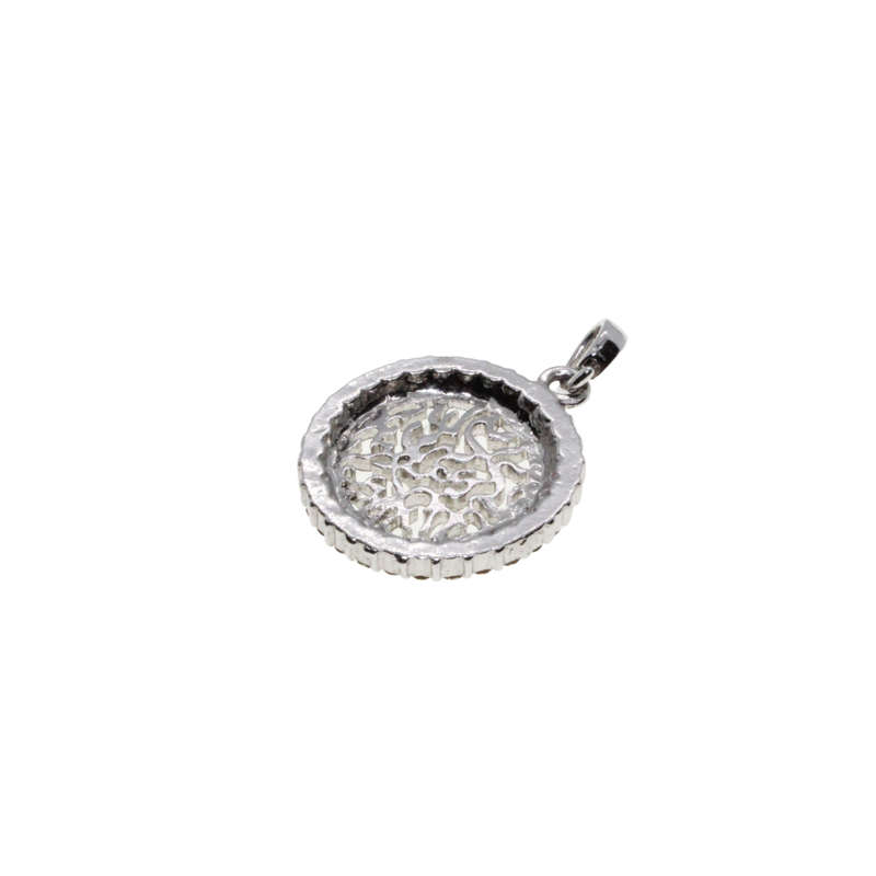 Pendant - Silver Tone Hebrew Shema Israel Prayer Pendant with Diamantes - ML2832