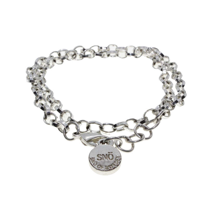 Necklace - Silver Tone SNO of Sweden Link Chain - ML2833