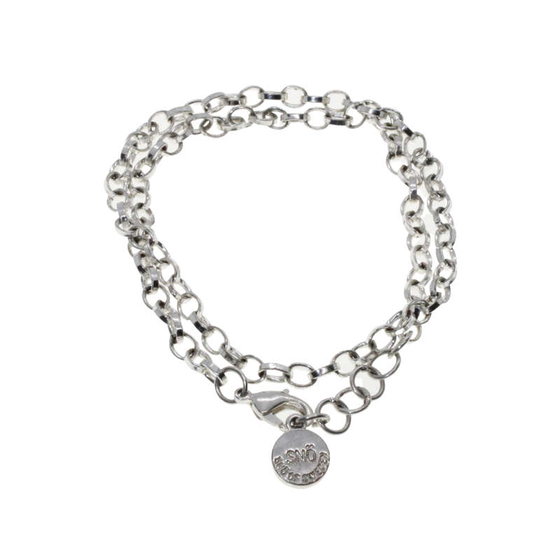 Necklace - Silver Tone SNO of Sweden Link Chain - ML2833