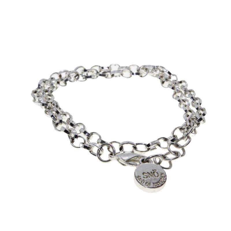 Necklace - Silver Tone SNO of Sweden Link Chain - ML2833