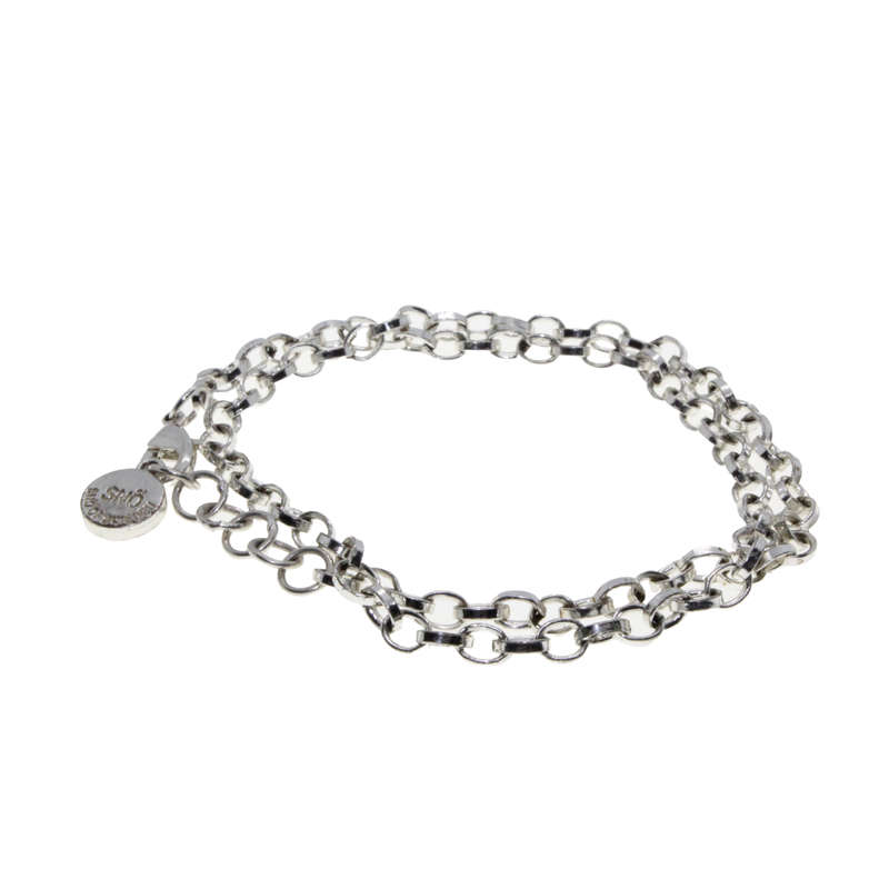 Necklace - Silver Tone SNO of Sweden Link Chain - ML2833