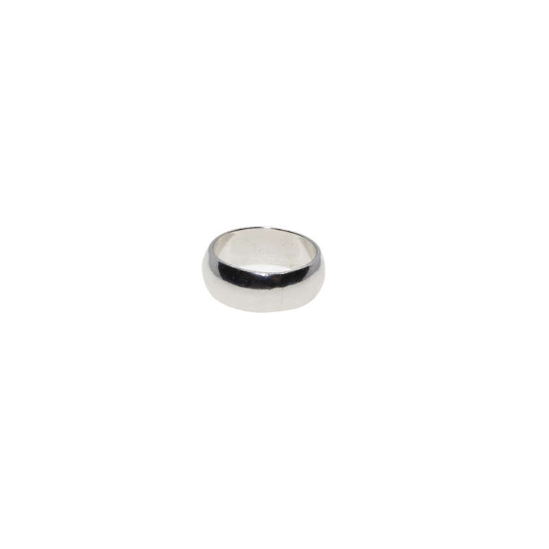 Ring - Silver Tone Curved Wide Band - ML2844