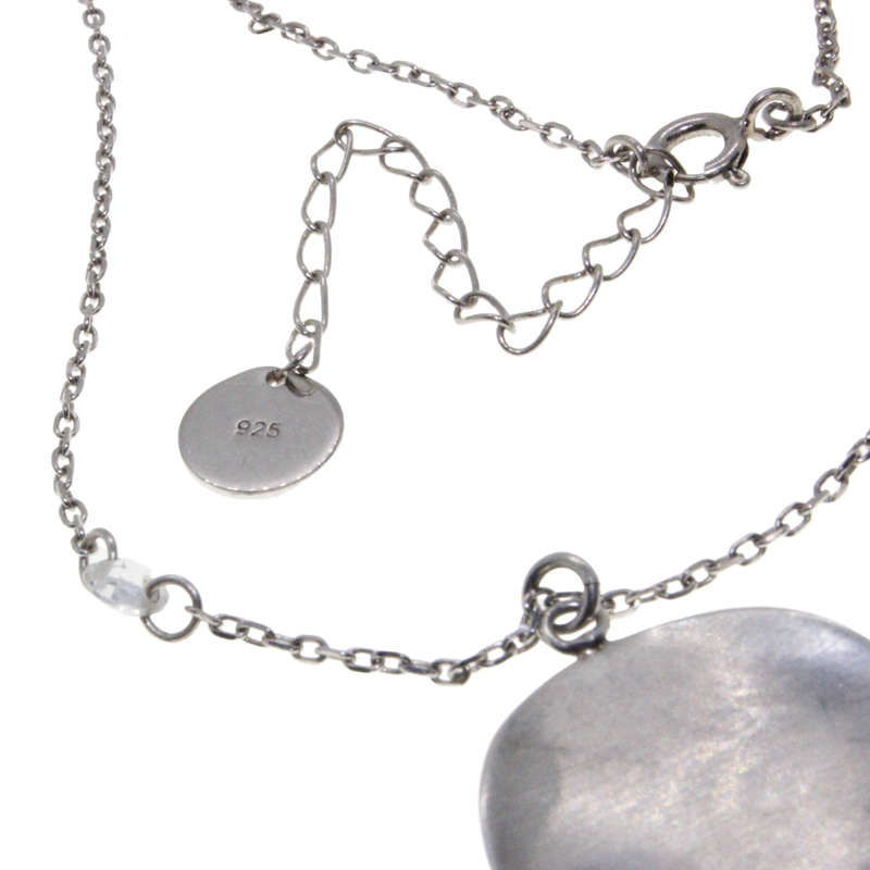 Necklace - Stamped 925 Silver Angel. Chain Diamantes. Disc/ Hanging Charm Diamante in centre - ML...