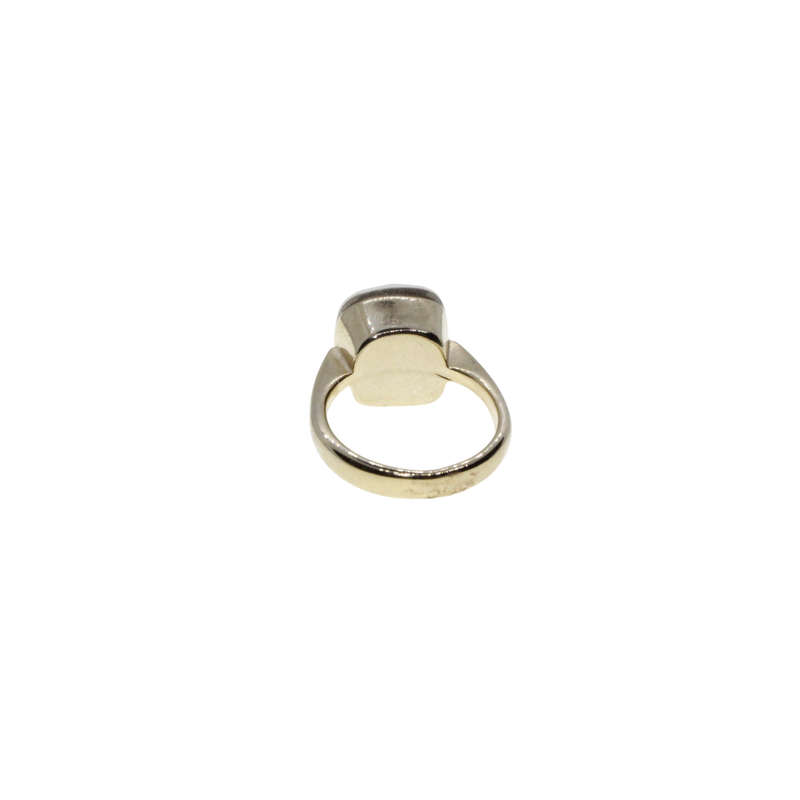 Ring - Gold Tone band with Milky White Large Rhinestone - ML2877