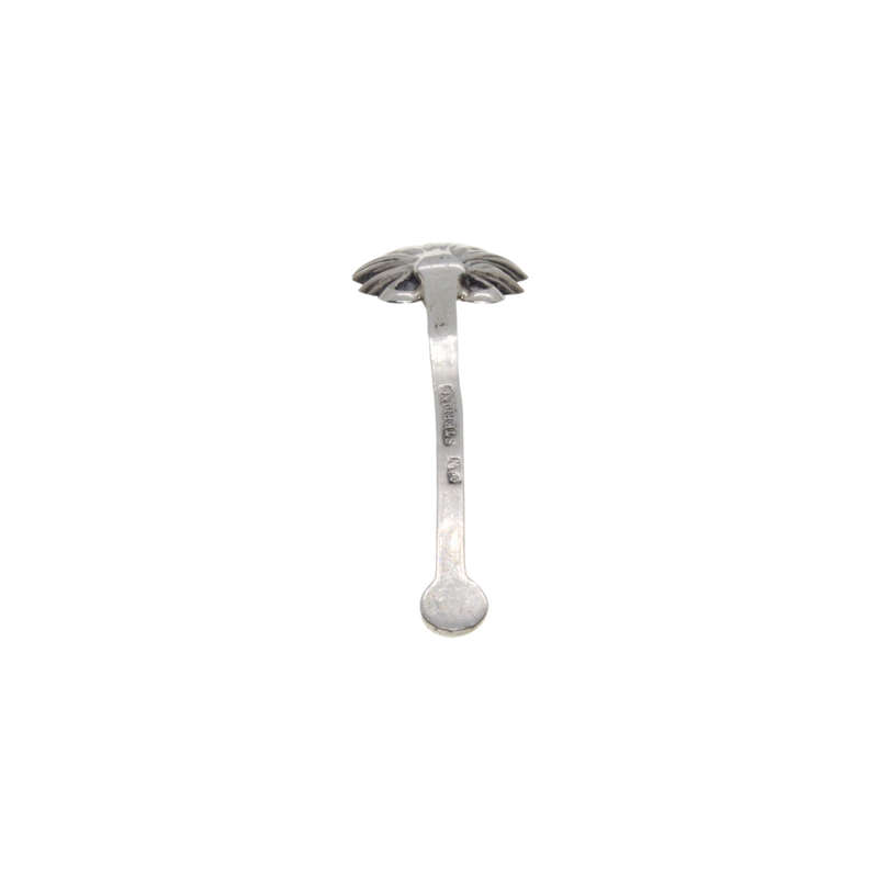 Antique - Sterling Silver Antique Shell Shape Twisted Salt/Mustard Spoon. Marked C & N Sterling. ...