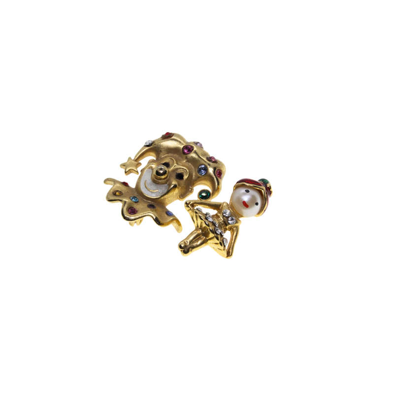 Brooch - Jester Clown Rhinestones. Baby Girl Diamantes. - ML2910