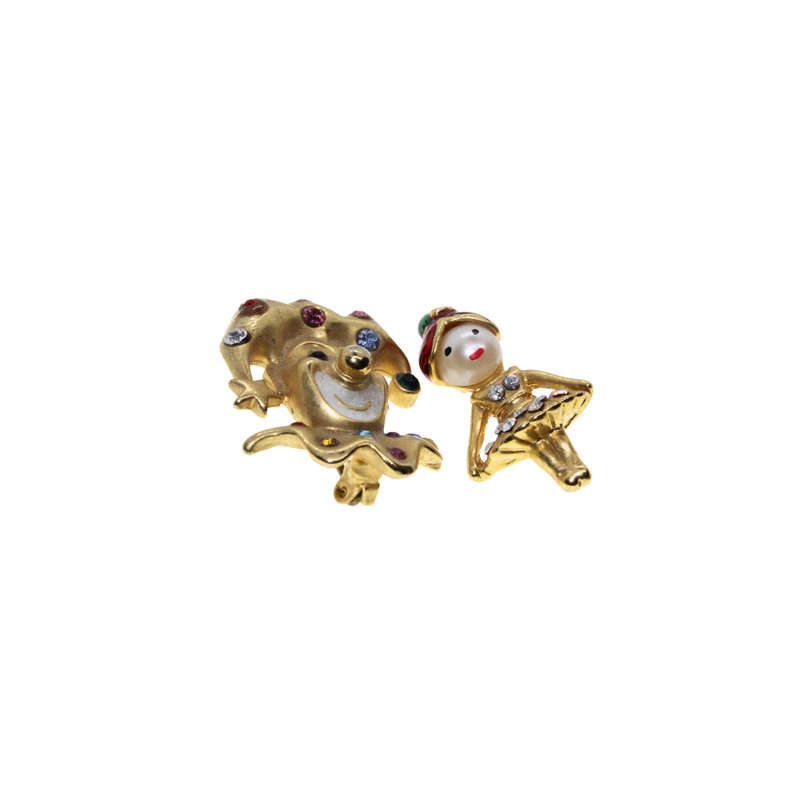 Brooch - Jester Clown Rhinestones. Baby Girl Diamantes. - ML2910