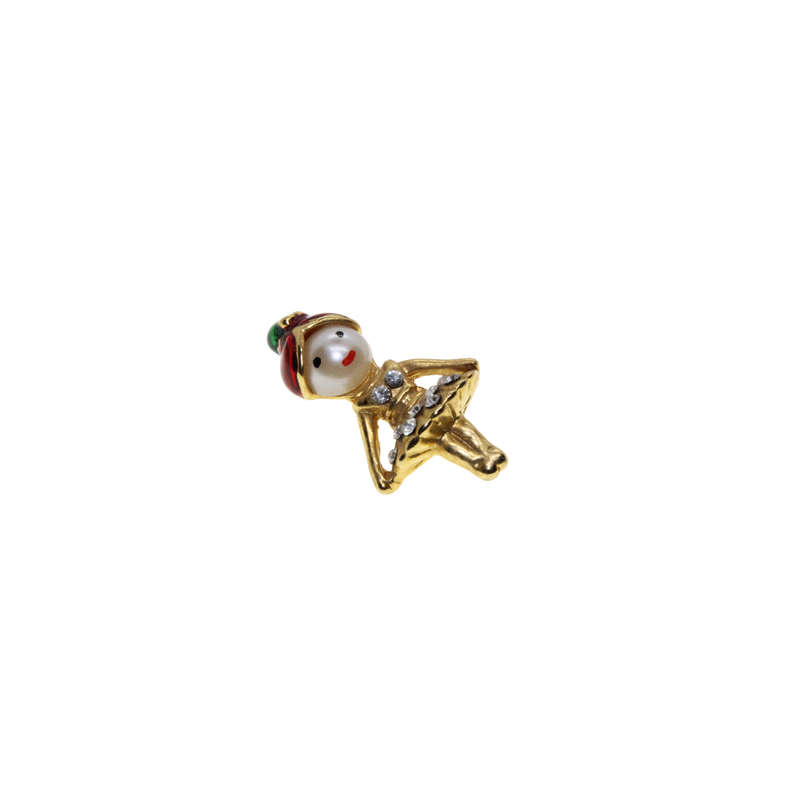 Brooch - Jester Clown Rhinestones. Baby Girl Diamantes. - ML2910