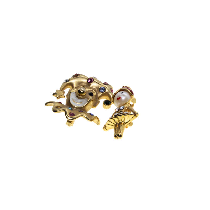 Brooch - Jester Clown Rhinestones. Baby Girl Diamantes. - ML2910
