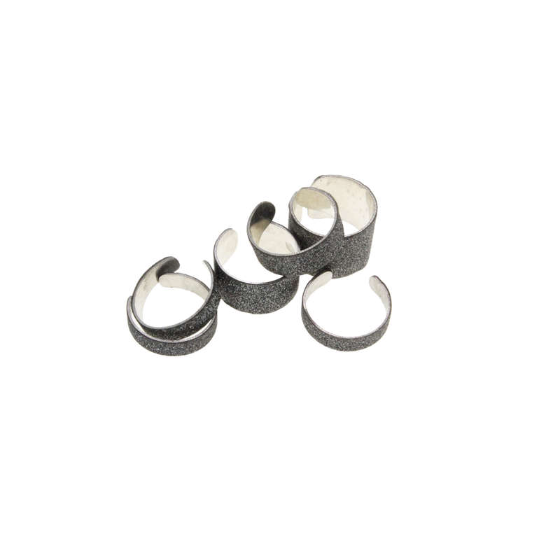 Ring - Silver Tone 6 x Silver Shimmer Rings Adjustable. Different Widths - ML2911