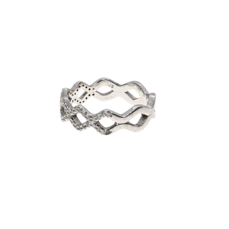 Ring - 925 Silver Crown Design.  Parve on top of Ring. - ML2931