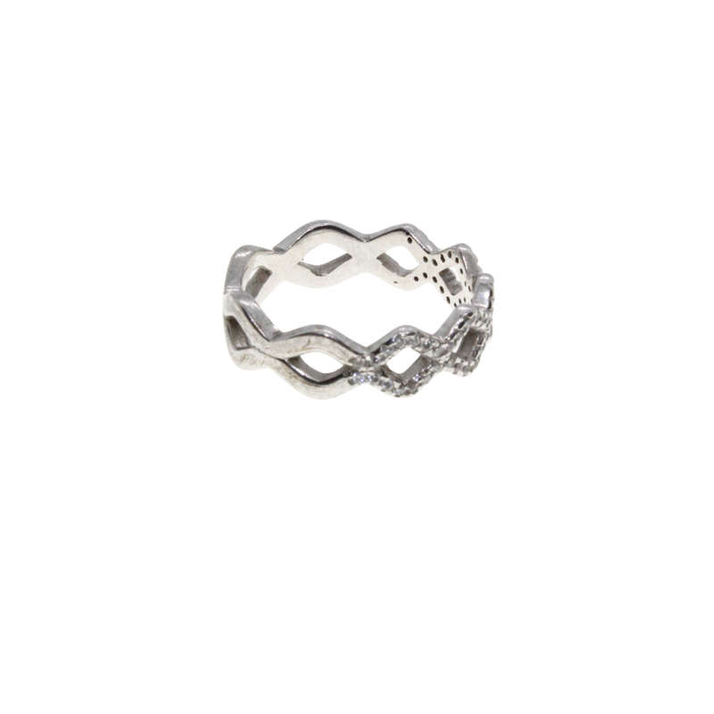 Ring - 925 Silver Crown Design.  Parve on top of Ring. - ML2931