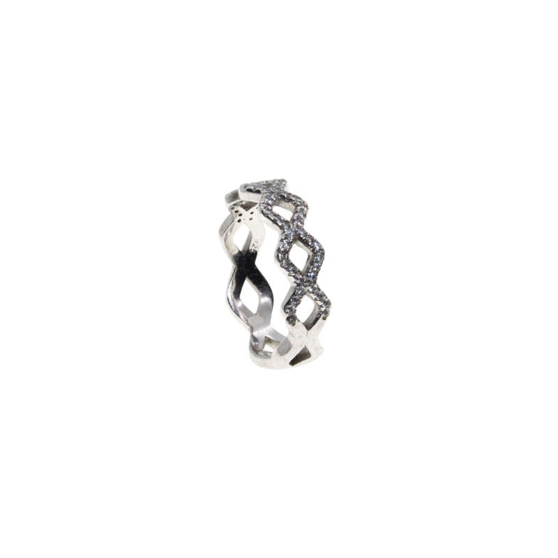 Ring - 925 Silver Crown Design.  Parve on top of Ring. - ML2931