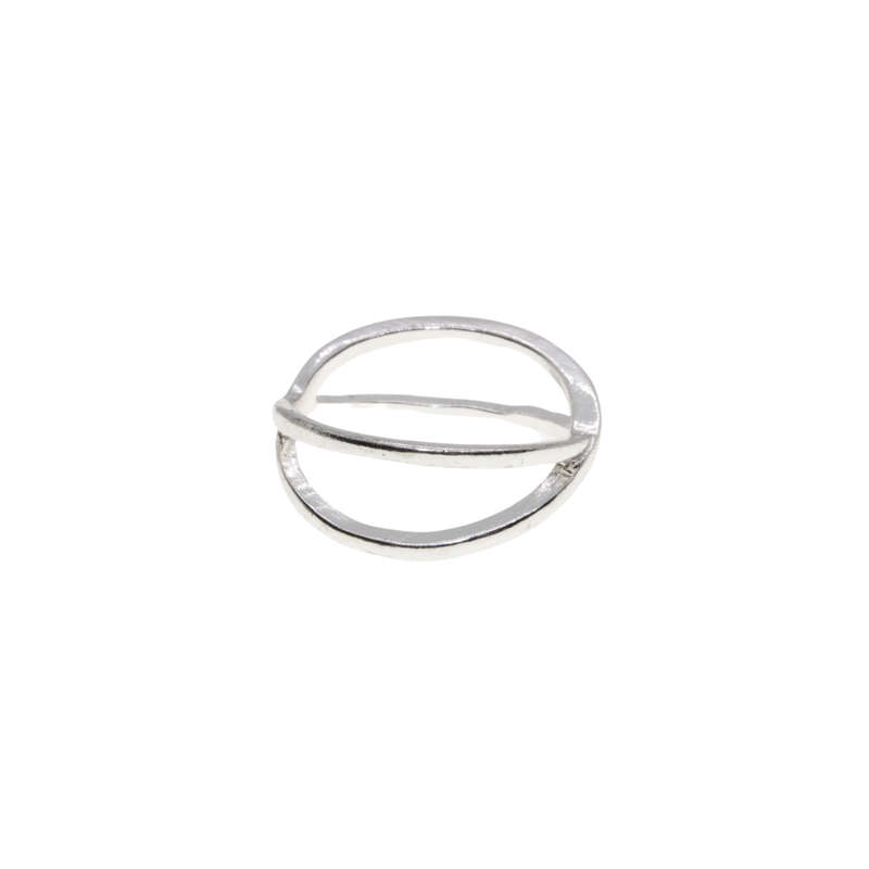 Ring - Silver Tone Criss Cross Ring - ML2937