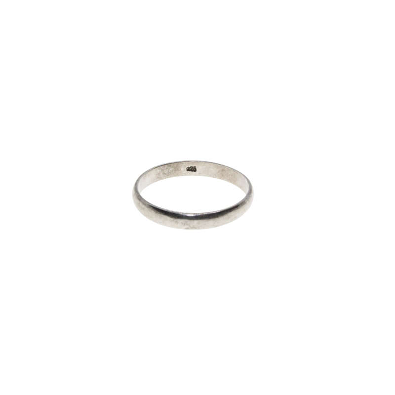 Ring - 925 Silver Ladies Half Round Plain Wedding Band - ML2939