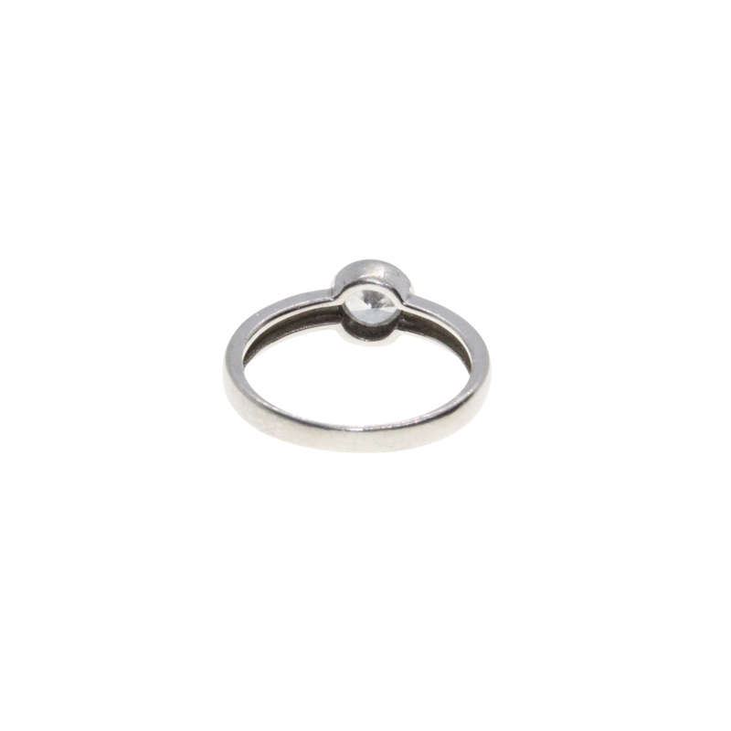 Ring - 925 Silver Clear Round Faceted Centre Stone - ML2950