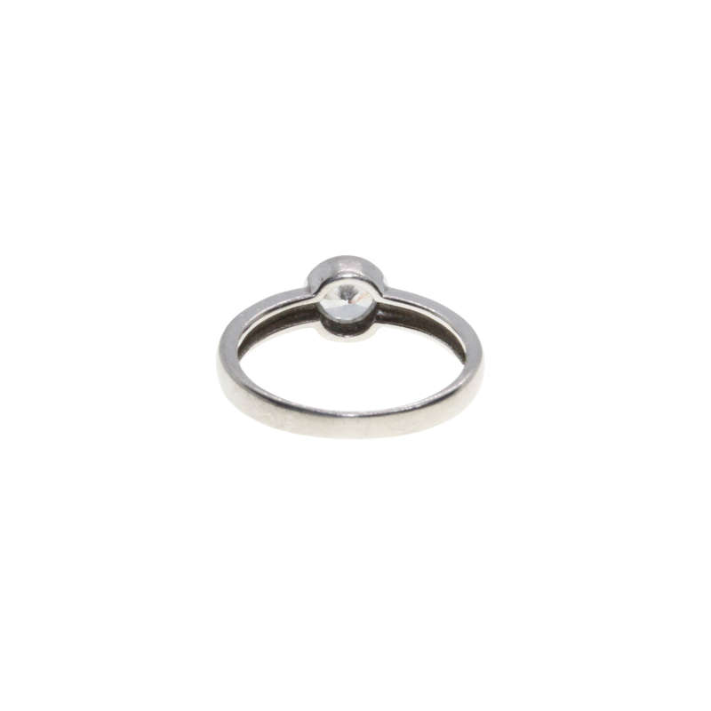 Ring - 925 Silver Clear Round Faceted Centre Stone - ML2950