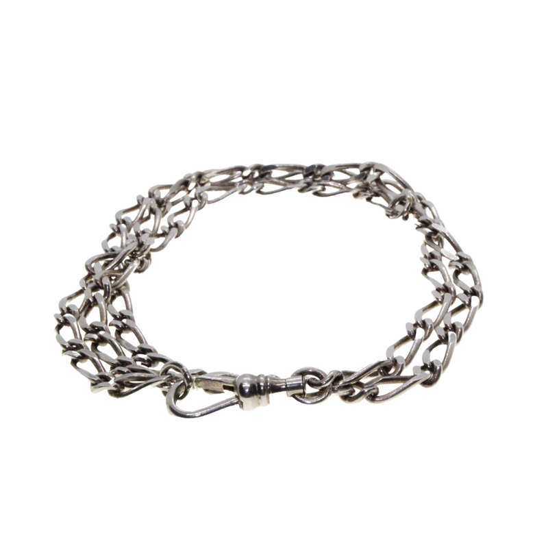 Necklace -Sterling Silver Figaro Chain. Has extension to chain - ML2963