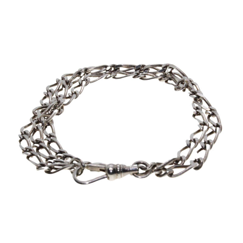 Necklace -Sterling Silver Figaro Chain. Has extension to chain - ML2963