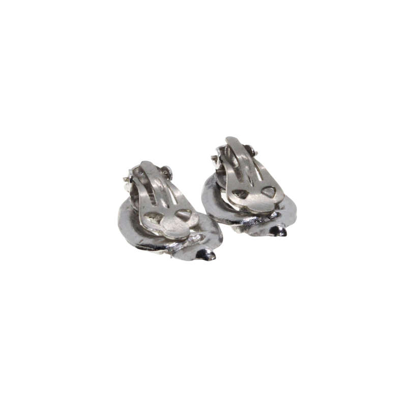 Earrings - Silver Tone Marcasite Leaf Style Clip On Earrings - ML2966