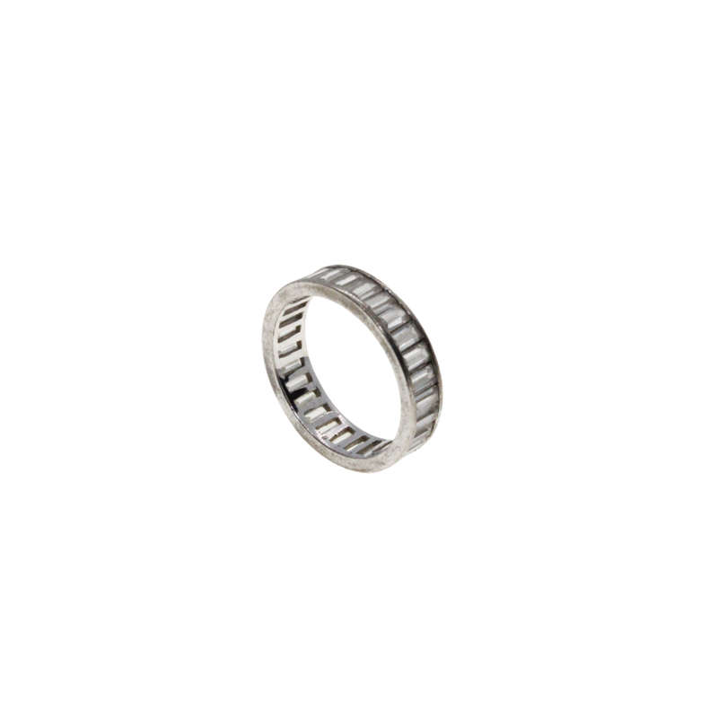 Ring - Silver Tone Band with Baguette Style Clear Stones around Ring - ML2981