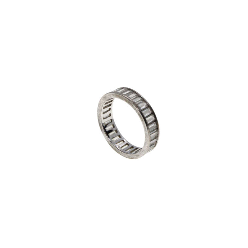 Ring - Silver Tone Band with Baguette Style Clear Stones around Ring - ML2981