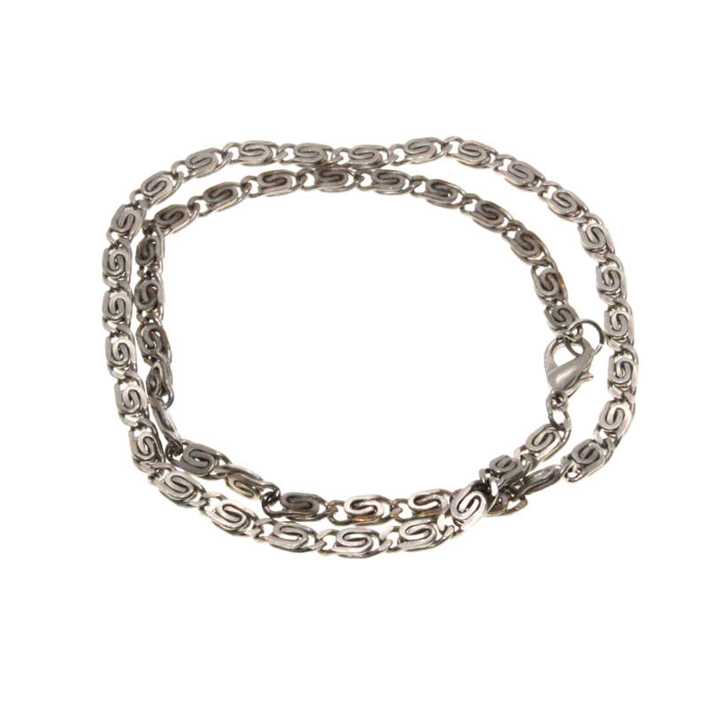 Chain - Silver Tone Flat Link Chain - ML2982
